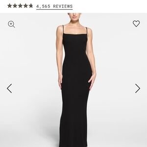 SKIMS SOFT LOUNGE LONG SLIP DRESS | ONYX